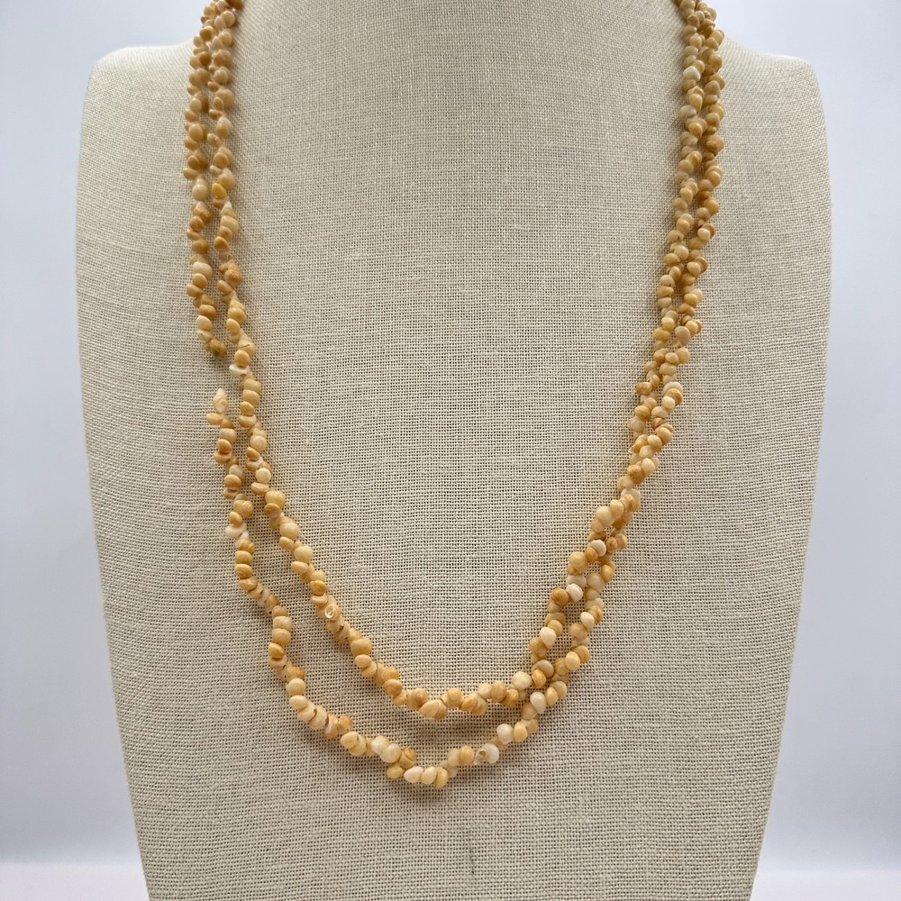 Vintage Puka Shell Necklace Double Strand Boho Women's Jewelry 70s 80s - Picture 5 of 9